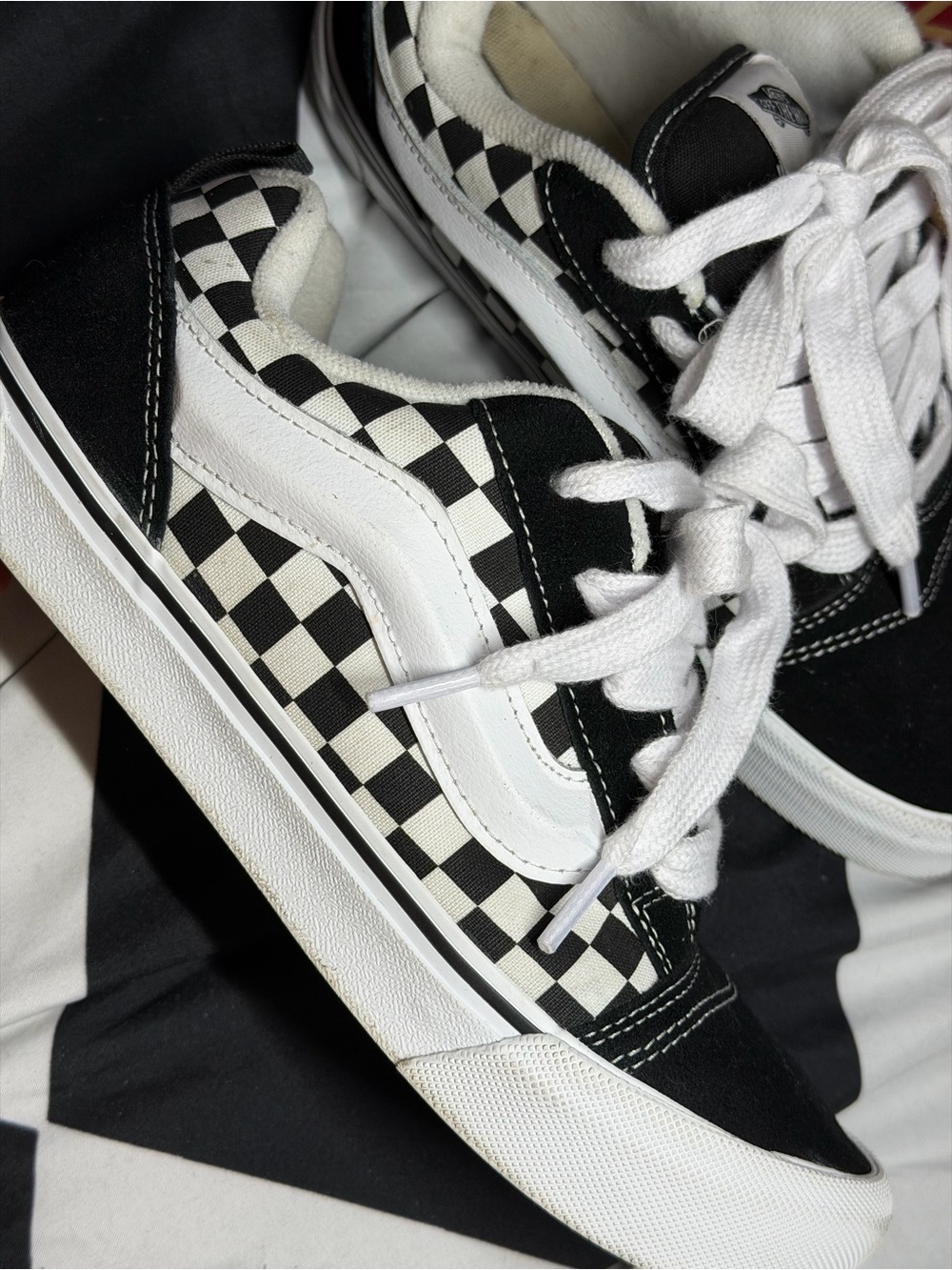 Vans Kids Checkerboard Old Skool Sneakers - Black & White